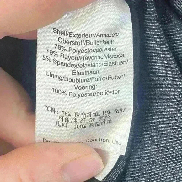 DKNY Women's Dark Denim Wrap Above Knee Front Slit Zipper Back Skirt Size 14 - Picture 9 of 9